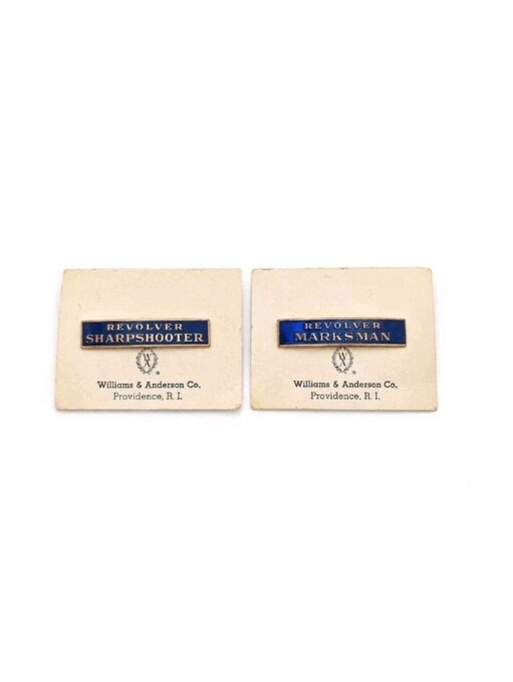 Vintage Williams & Anderson Revolver Marksman Sharpshooter Qualification Pins